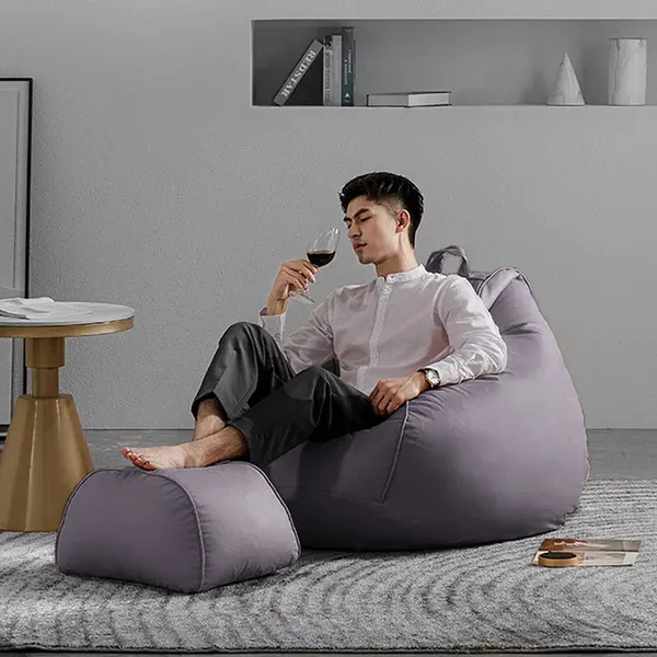 Grey_Tear_Drop_Bean_Bag_Cover_Without_Beans