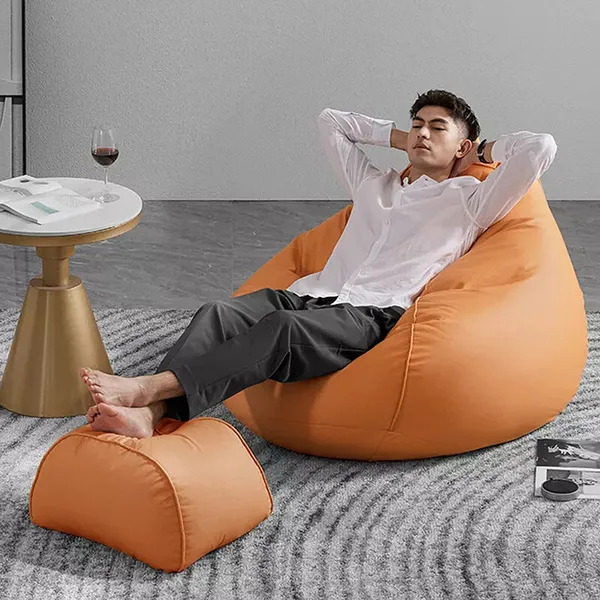 Orange_Tear_Drop_Bean_Bag_Cover_Without_Beans