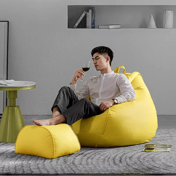 Yellow_Tear_Drop_Bean_Bag_Cover_Without_Beans