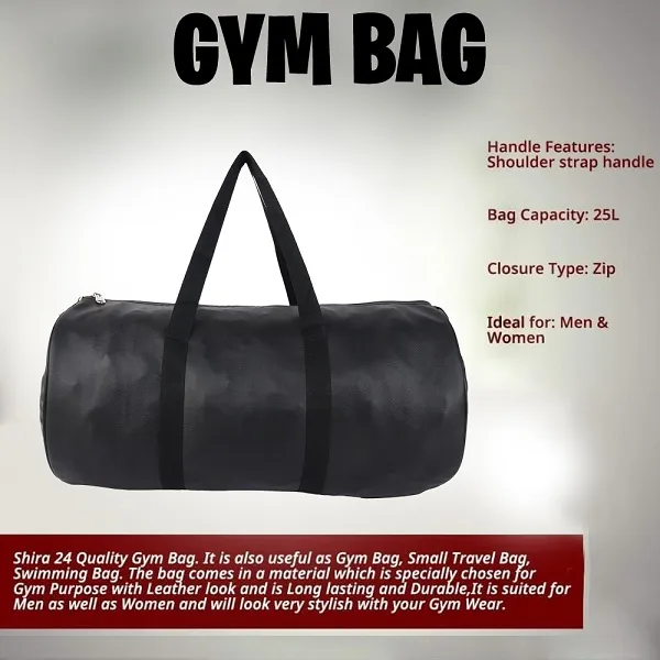 Black_Synthetic_Leather_Gym_Bag_With_Shoulder_Strap
