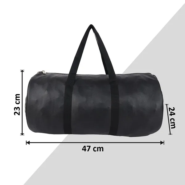 Black_Synthetic_Leather_Gym_Bag_With_Shoulder_Strap