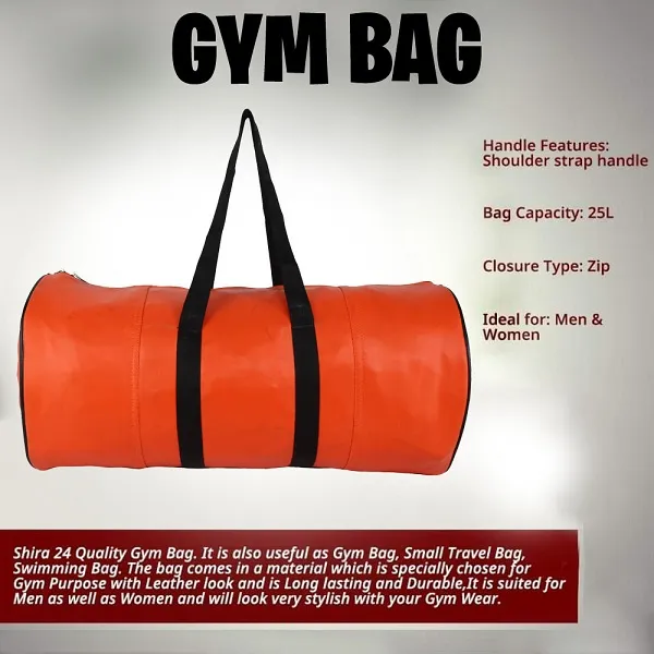 Orange_Synthetic_Leather_Gym_Bag_With_Shoulder_Strap