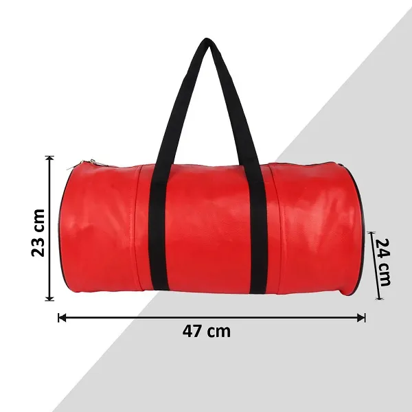 Red_Synthetic_Leather_Gym_Bag_With_Shoulder_Strap