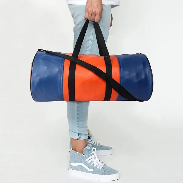 Blue_And_Orange_Synthetic_Leather_Gym_Bag_With_Shoulder_Strap