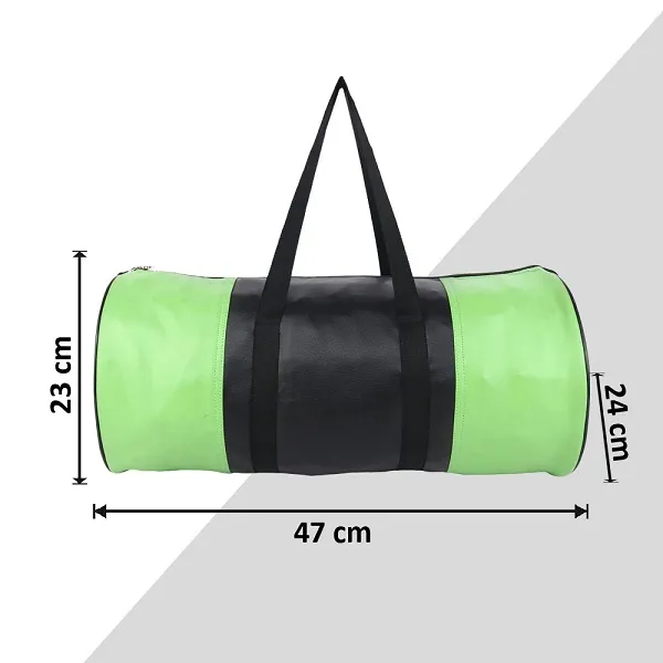 Green_And_Black_Synthetic_Leather_Gym_Bag_With_Shoulder_Strap