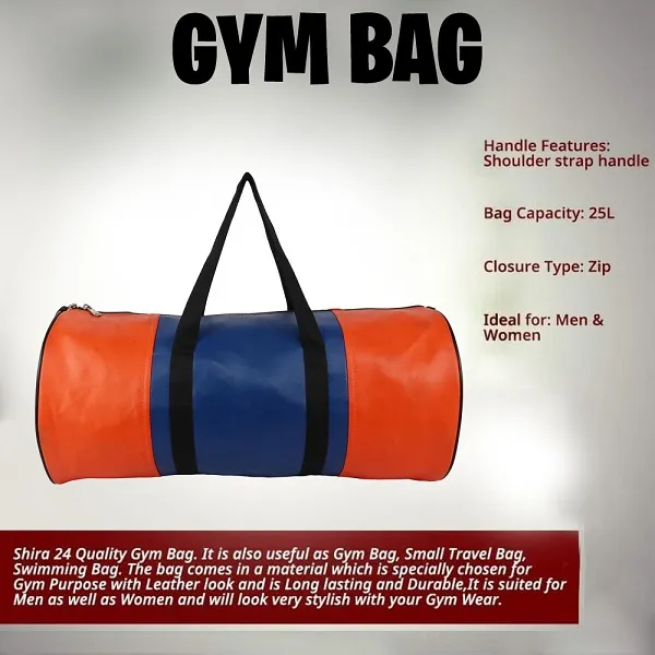 Orange_And_Blue_Synthetic_Leather_Gym_Bag_With_Shoulder_Strap