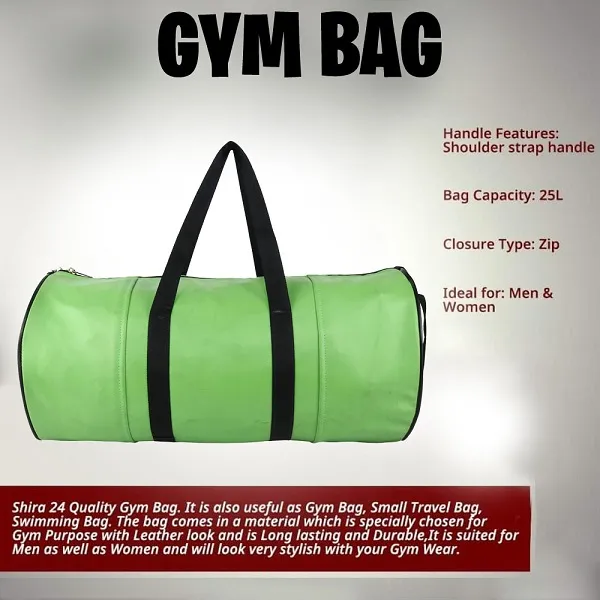Green_Synthetic_Leather_Gym_Bag_With_Shoulder_Strap