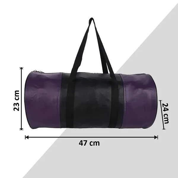 Purple_And_Black_Synthetic_Leather_Gym_Bag_With_Shoulder_Strap