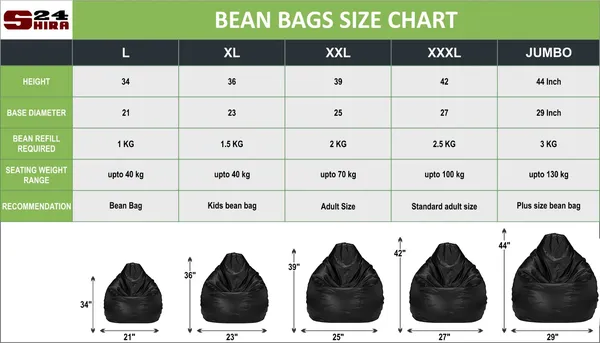 Black_Tear_Drop_Bean_Bag_Cover_Without_Beans