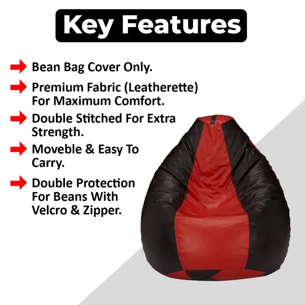 Black_And_Red_Tear_Drop_Bean_Bag_Cover_Without_Beans
