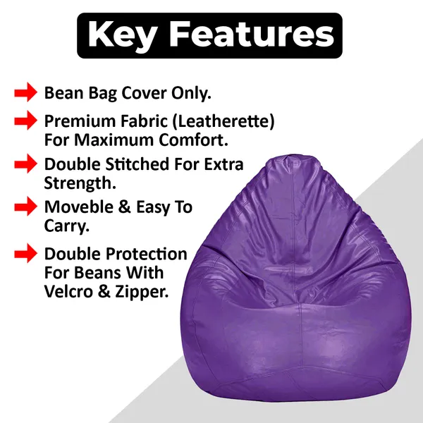 Purple_Tear_Drop_Bean_Bag_Cover_Without_Beans