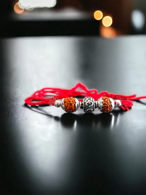 Silver_925_Sterling_Rakhi_For_Brother_Rudraksha_Rakhi_Raksha_Bandhan_Pure_Cotton_For_Men_Boys_Kids_Rakhi_With_Roli_Chawal_(Rudraksha_Om)