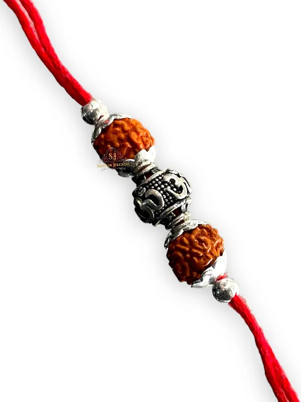 Silver_925_Sterling_Rakhi_For_Brother_Rudraksha_Rakhi_Raksha_Bandhan_Pure_Cotton_For_Men_Boys_Kids_Rakhi_With_Roli_Chawal_(Rudraksha_Om)