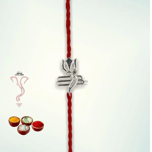 Silver_Pure_925_Sterling_Rakhi_For_Brother_Raksha_Bandhan_With_Pure_Cotton_Thread_For_Men,_Boys,_Rakhis_Shiva