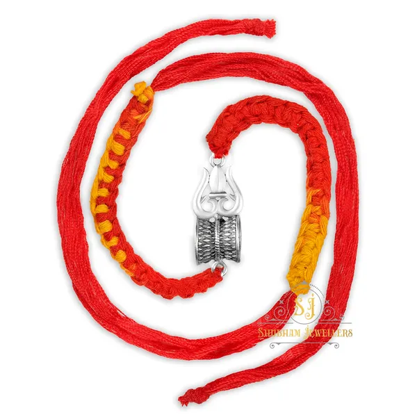 Silver_Pure_925_Sterling_Rakhi_For_Brother_Raksha_Bandhan_With_Pure_Cotton_Thread_For_Men,_Boys,_Rakhis_By_Trishool_Damru