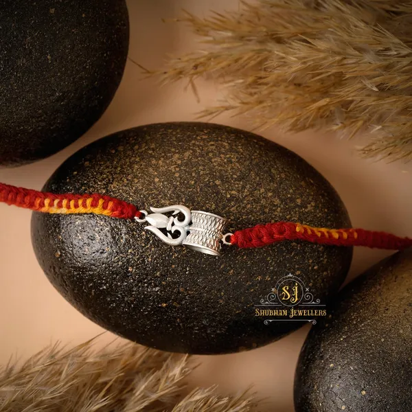 Silver_Pure_925_Sterling_Rakhi_For_Brother_Raksha_Bandhan_With_Pure_Cotton_Thread_For_Men,_Boys,_Rakhis_By_Trishool_Damru