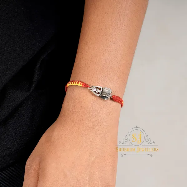 Silver_Pure_925_Sterling_Rakhi_For_Brother_Raksha_Bandhan_With_Pure_Cotton_Thread_For_Men,_Boys,_Rakhis_By_Trishool_Damru