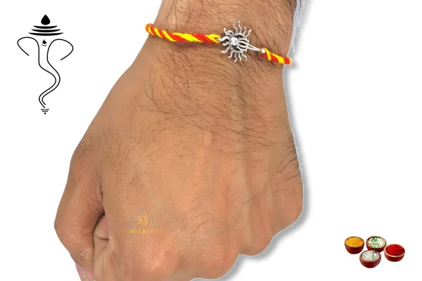 Silver_Pure_925_Sterling_Rakhi_For_Brother_Raksha_Bandhan_With_Pure_Cotton_Thread_For_Men,_Boys,_Rakhis_Vajra
