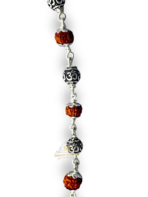 Silver_925_Sterling_Handmade_Dual_Wire_Stylish_Rudraksha_Rakhi_For_Men_6_Mm_Natural_Beads_Om_Para_(6Mm_-9Om)