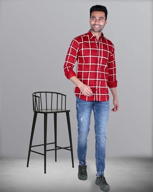 Cotton_Fabric_Endigo_Checks_Full_Sleeve_Shirt