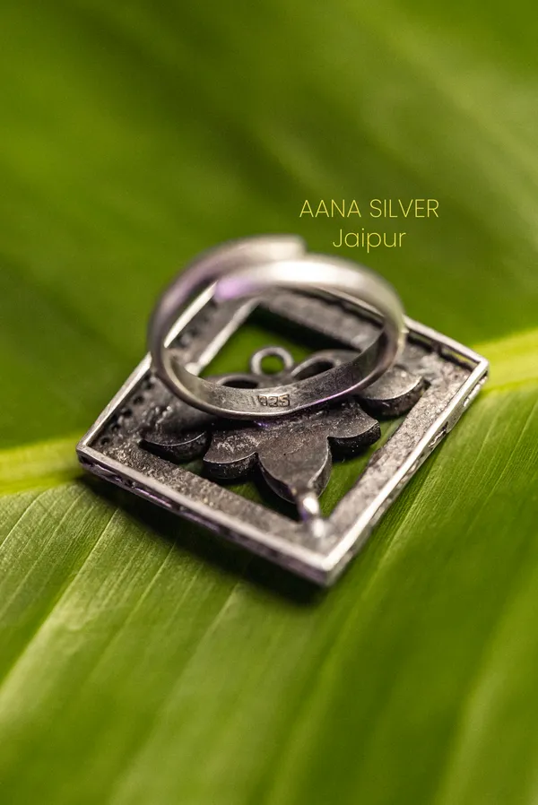 925_Pure_Sterling_Silver_|_Pink_Lotus_Kundan_Jadau_Ring_|_Well_Stamped_&_Hallmarked