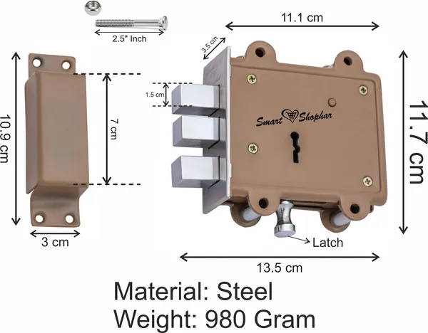 Main_Door_Lock_Clear_Steel_Black_with_2_keys_|_With_2_Year_Warranty