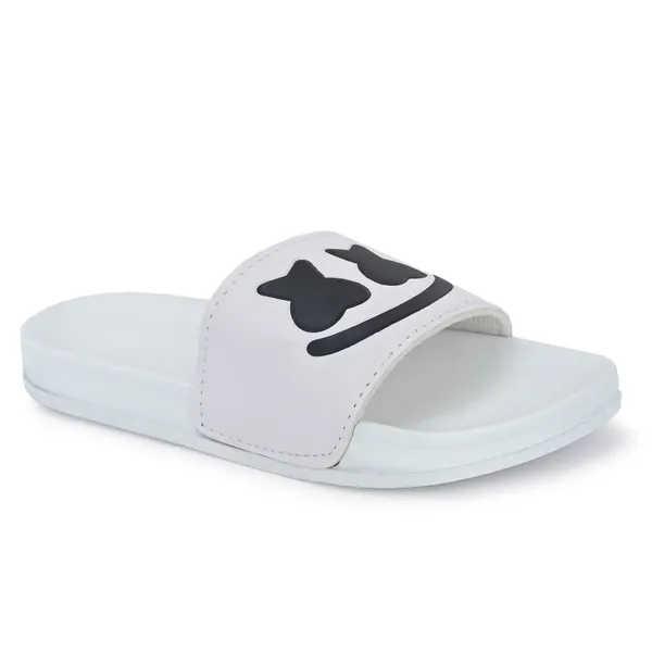 White_Silicon_Strap_And_Pvc_Slip_On_Sliders_For_Men