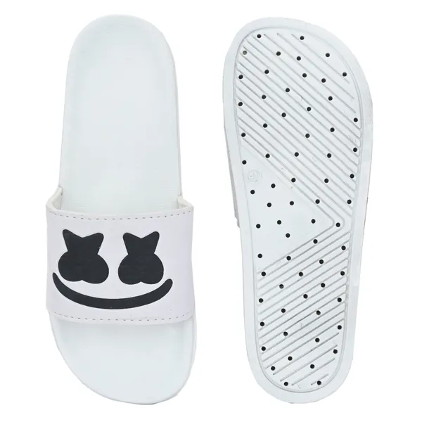 White_Silicon_Strap_And_Pvc_Slip_On_Sliders_For_Men
