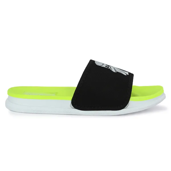 Neon_Green_Silicon_Strap_And_Pvc_Slip_On_Sliders_For_Men