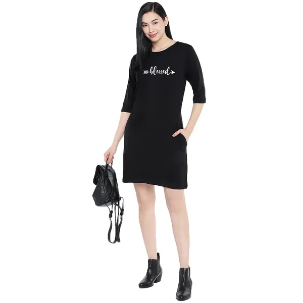 Long_Tshirt_Dress_For_Women_And_Girls_Black