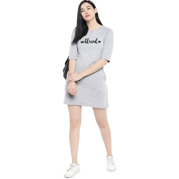 Long_Tshirt_Dress_For_Women_And_Girls_Grey