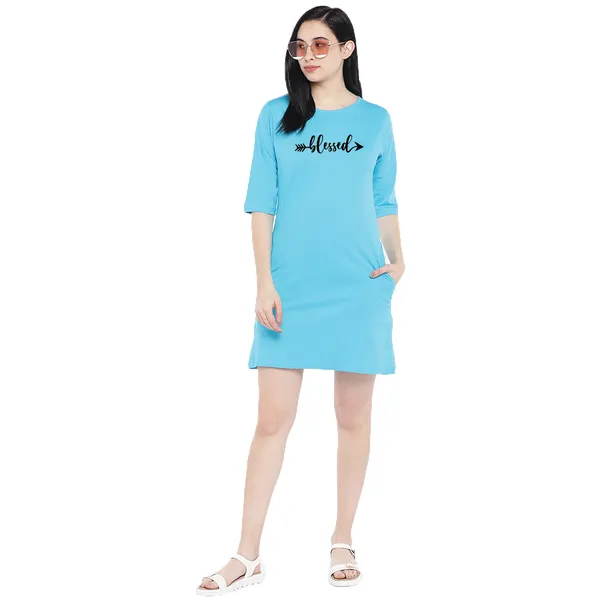 Long_Tshirt_Dress_For_Women_And_Girls_Mint_Blue