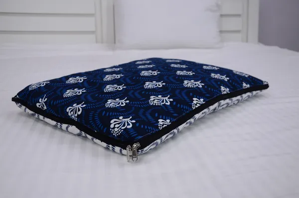 _120_GSM_Lightweight_Pocket_Portable_Single_Blanket_for_Travel,_Camping,_Hiking,_2-in-1_Travel_Blanket_and_Pillow_-_True_Blue
