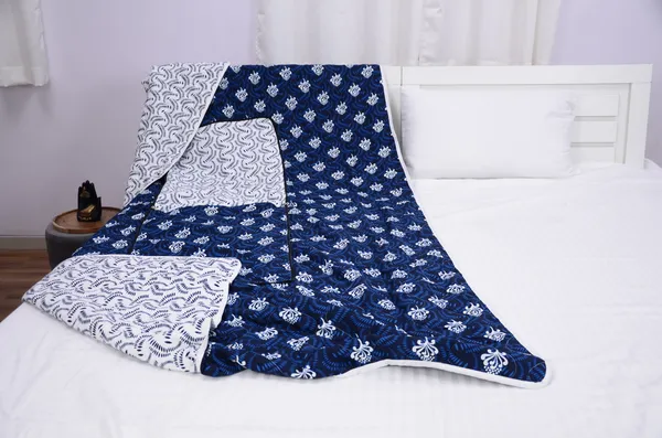 _120_GSM_Lightweight_Pocket_Portable_Single_Blanket_for_Travel,_Camping,_Hiking,_2-in-1_Travel_Blanket_and_Pillow_-_True_Blue