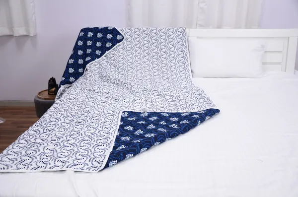 _120_GSM_Lightweight_Pocket_Portable_Single_Blanket_for_Travel,_Camping,_Hiking,_2-in-1_Travel_Blanket_and_Pillow_-_True_Blue