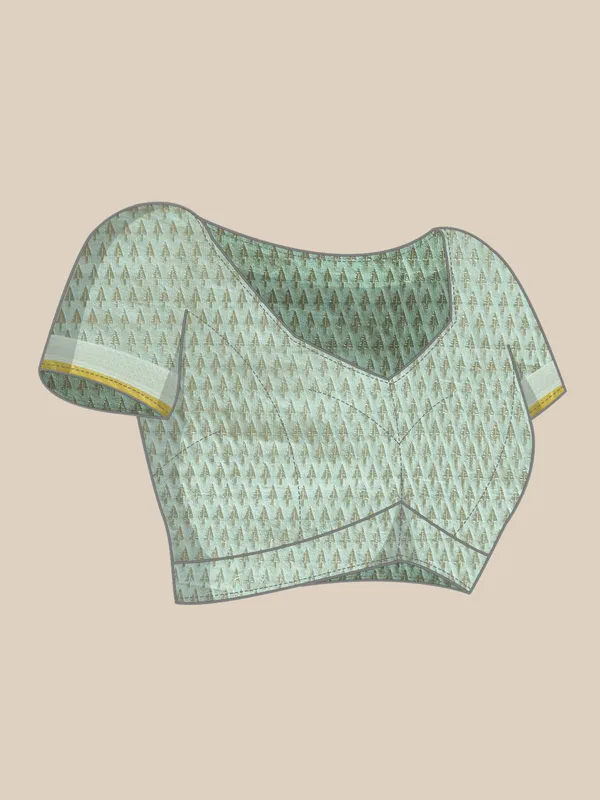 Sea_Green_Masrise_Cotton/Cotton_Banarasi_Sarees_For_Women