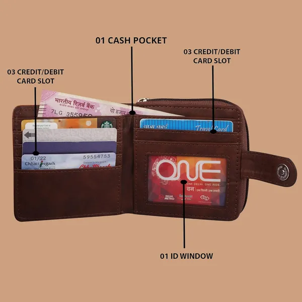 Brown_Women'S_Wallet_Wallet_For_Women_Card_Holder_Premium_Vegan_Faux_Leather_Wallet_Compact_Size_4.25"_X_4.25"_X_1"_Inch