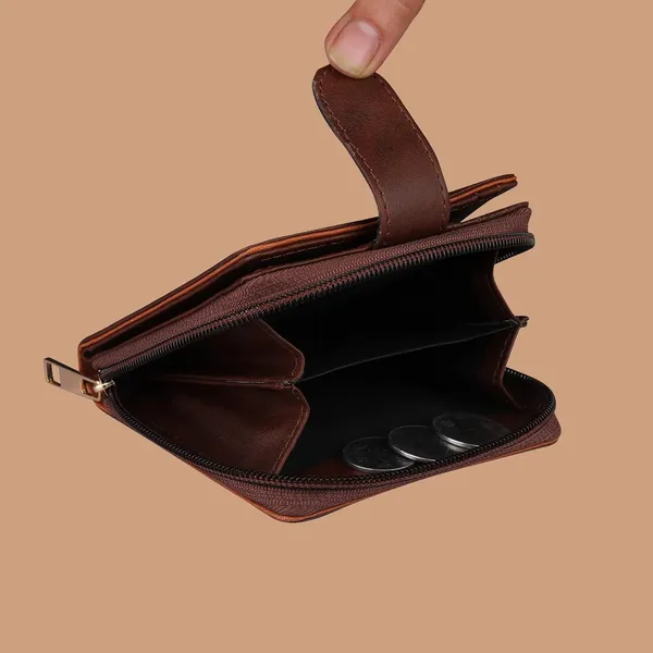 Brown_Women'S_Wallet_Wallet_For_Women_Card_Holder_Premium_Vegan_Faux_Leather_Wallet_Compact_Size_4.25"_X_4.25"_X_1"_Inch