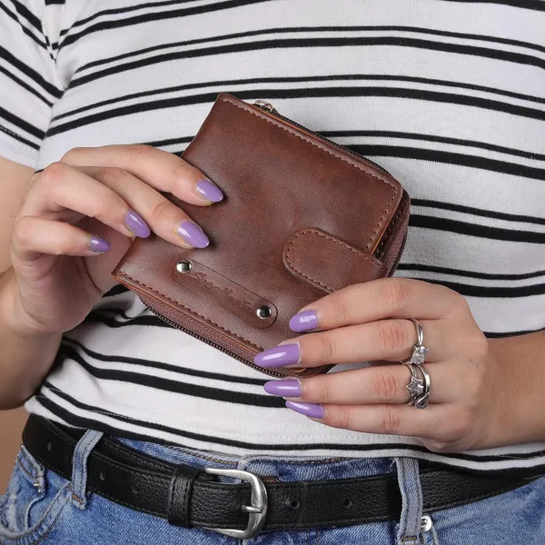 Brown_Women'S_Wallet_Wallet_For_Women_Card_Holder_Premium_Vegan_Faux_Leather_Wallet_Compact_Size_4.25"_X_4.25"_X_1"_Inch