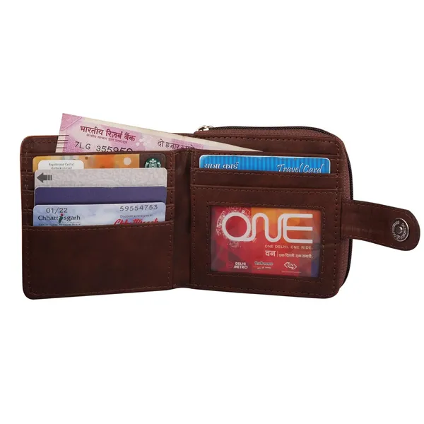 Brown_Women'S_Wallet_Wallet_For_Women_Card_Holder_Premium_Vegan_Faux_Leather_Wallet_Compact_Size_4.25"_X_4.25"_X_1"_Inch