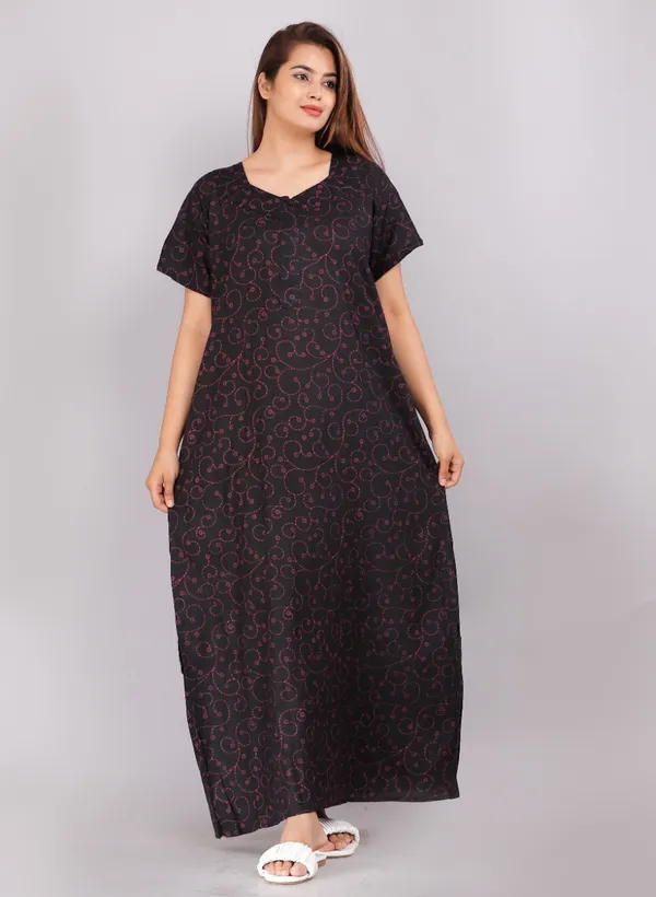 Stylish_&_Elegant_Women_Nighty_(Black,_Red)