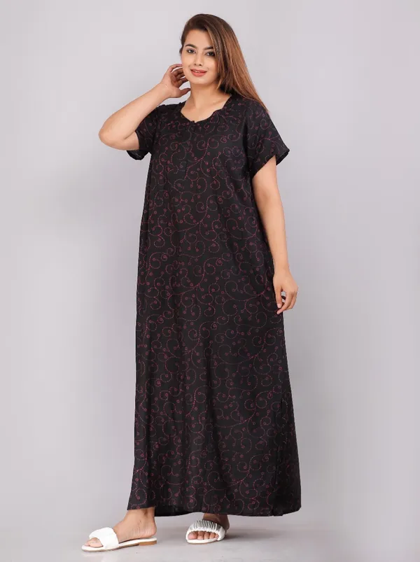 Stylish_&_Elegant_Women_Nighty_(Black,_Red)