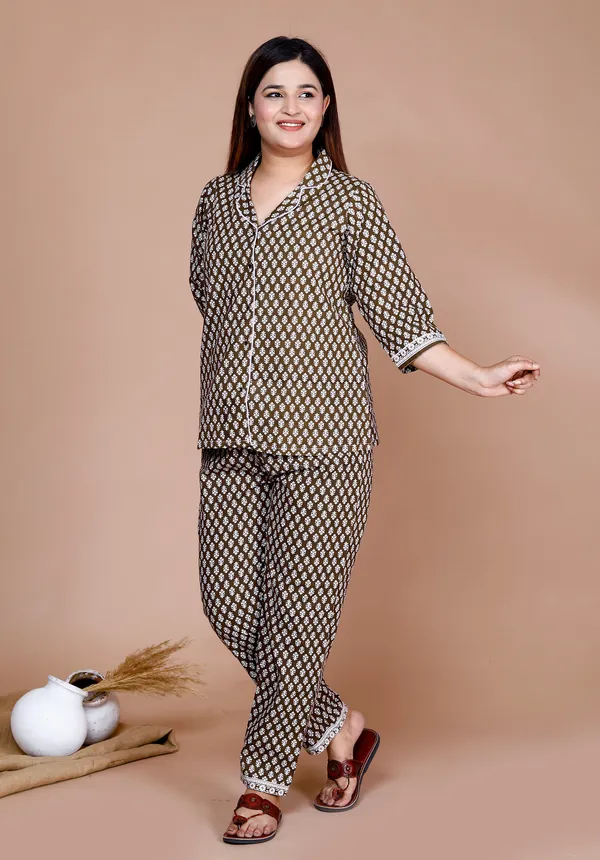 Women's_Cotton_Night_Suits_for_Women_|_Short_Sleeve_Floral_Printed_Payjama_Set_(Brown)