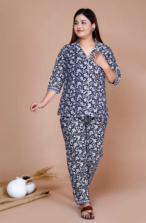Women's_Cotton_Night_Suits_for_Women_|_Short_Sleeve_Floral_Printed_Payjama_Set_(Navy_Blue)