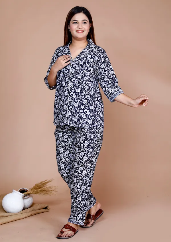 Women's_Cotton_Night_Suits_for_Women_|_Short_Sleeve_Floral_Printed_Payjama_Set_(Navy_Blue)