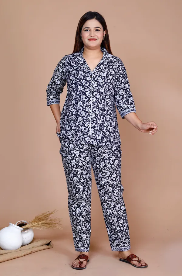 Women's_Cotton_Night_Suits_for_Women_|_Short_Sleeve_Floral_Printed_Payjama_Set_(Navy_Blue)