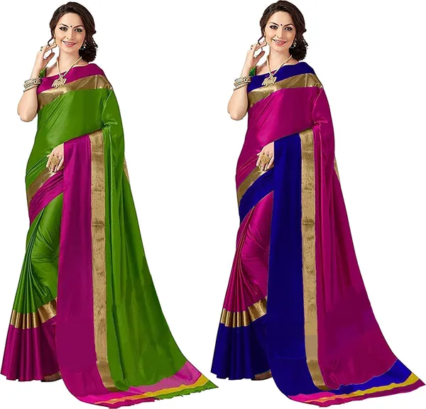 Pack_of_2_Woven_Kanjivaram_Cotton_Silk_Saree_Multicolor