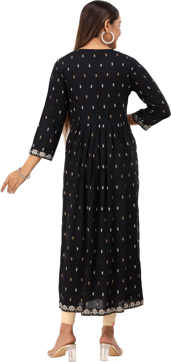 Black_Printed_Ethnic_Dress_Kurta_For_Women