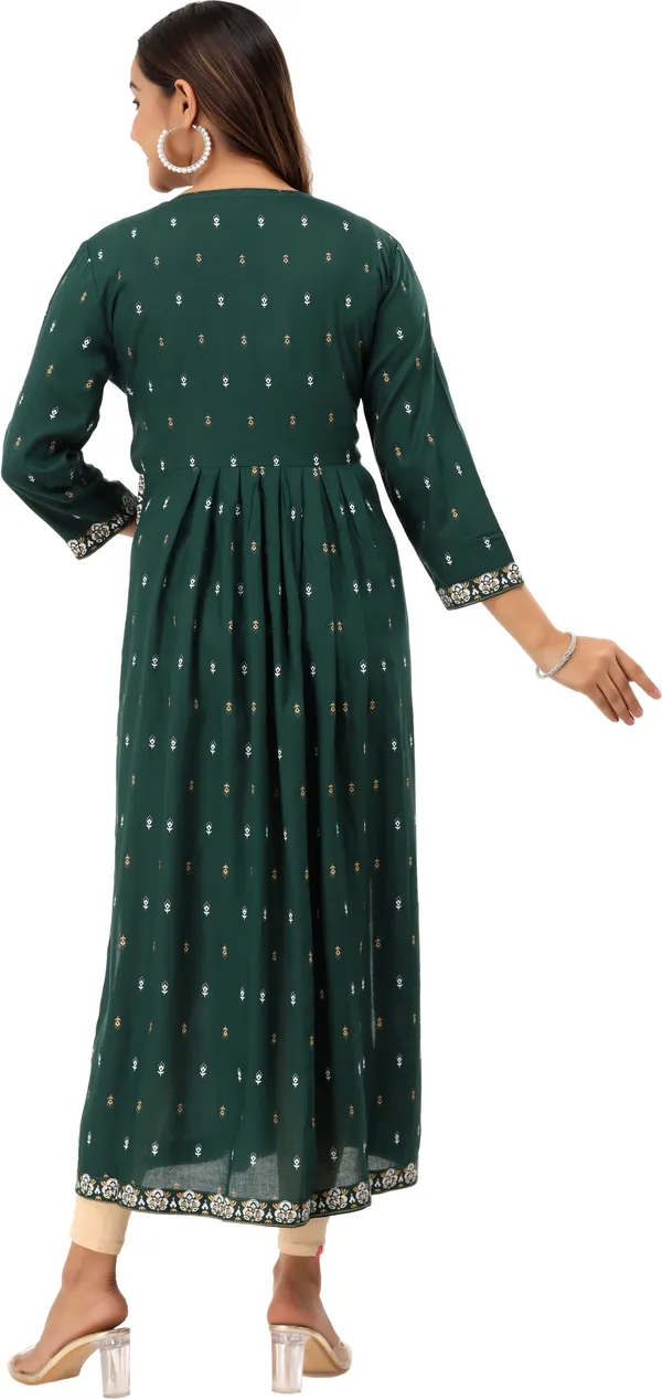 Green_Printed_Ethnic_Dress_Kurta_For_Women