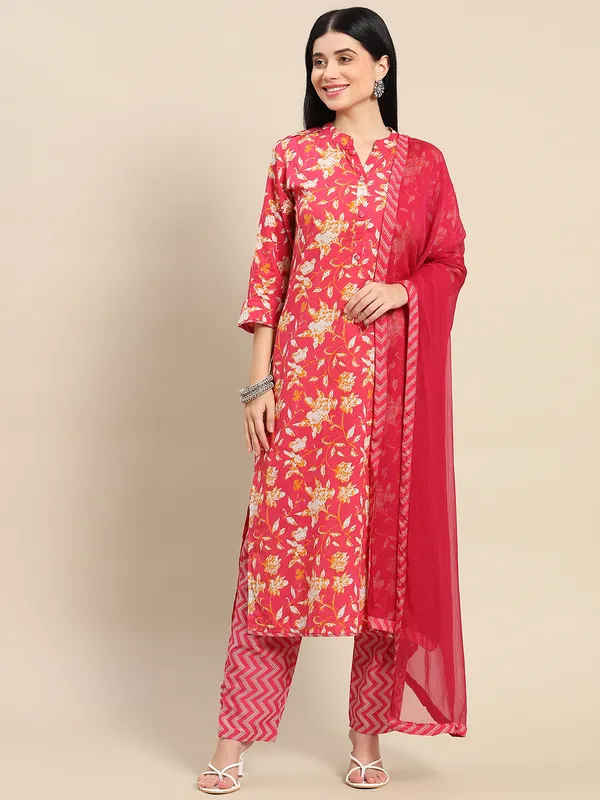 Pink_Kurta_Pant_Attached_Dupatta_Set_For_Women